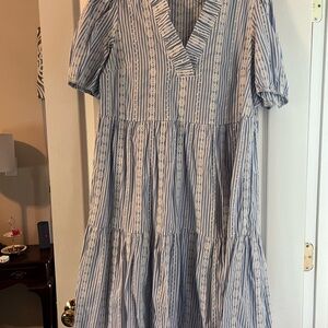 Crown & Ivy Embroidered Striped Blouse